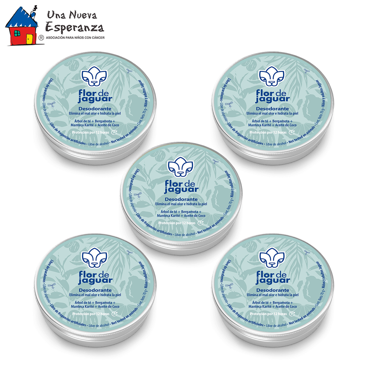 Desodorante natural en crema Una Nueva Esperanza Pack 5 piezas