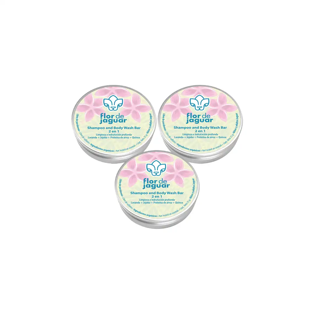 Shampoo and Body Wash c/lata Mini Trío Pack, 25 gr c/u