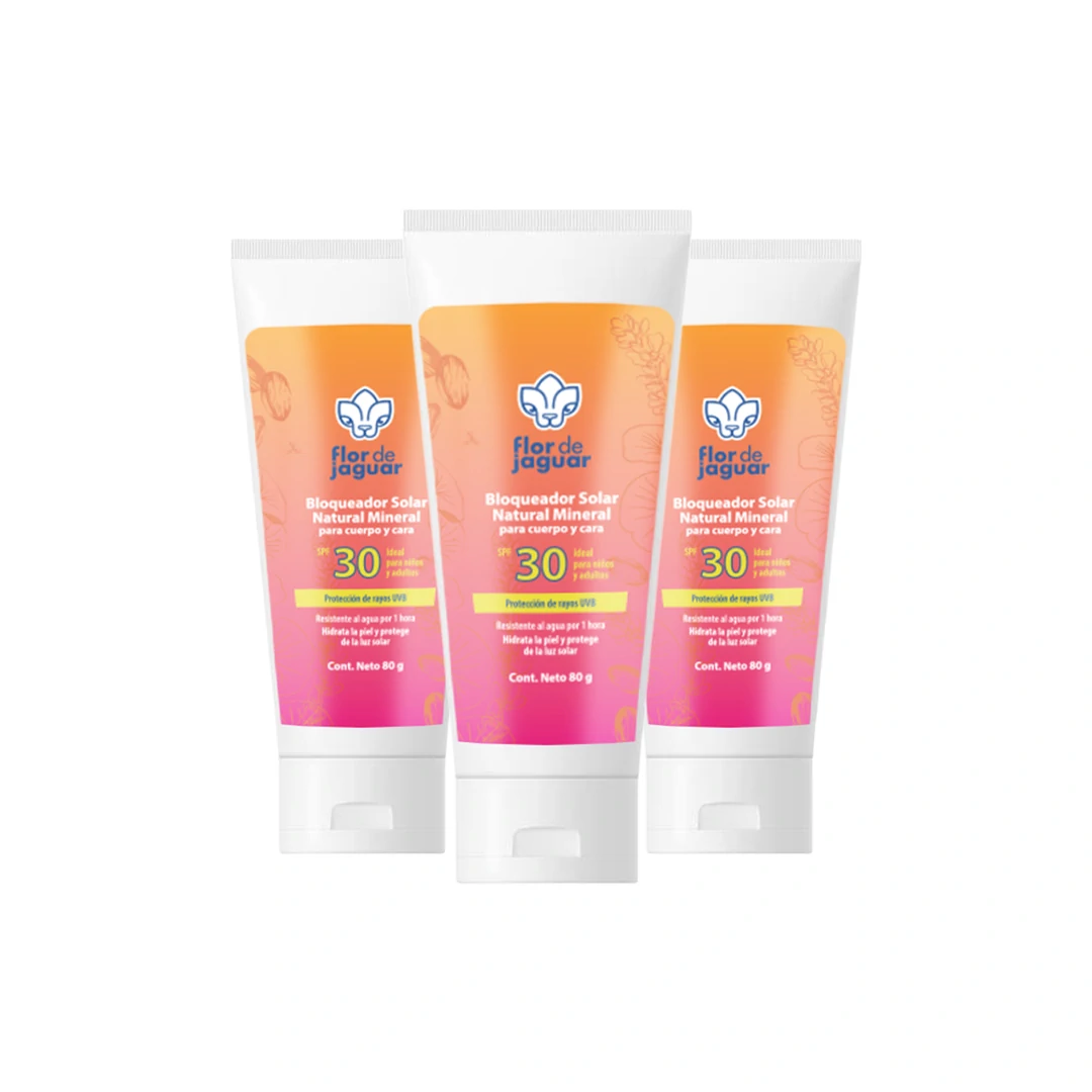 Bloqueador Solar Natural Mineral 3 pzas