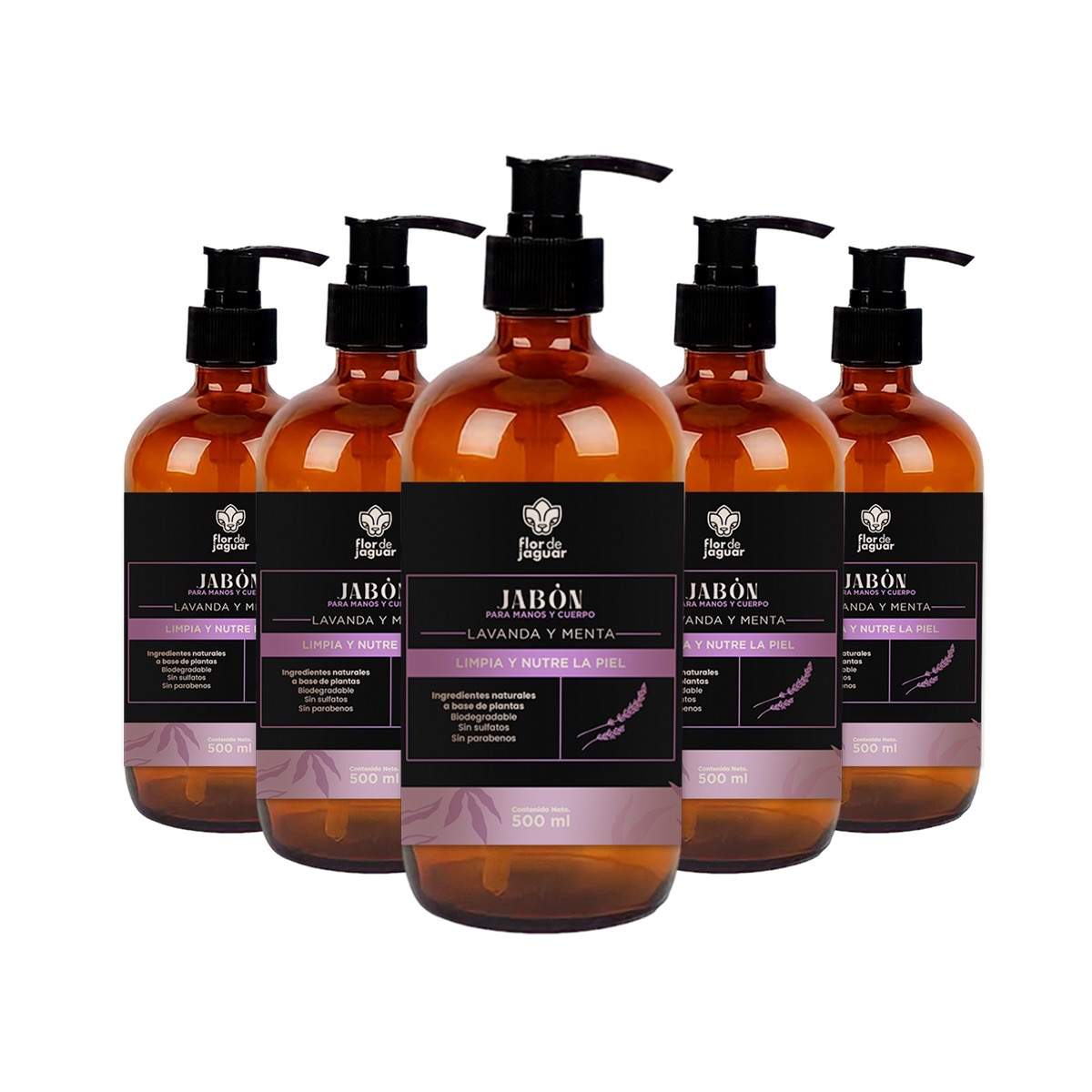 Jabón líquido p/ cara y cuerpo, 500 ml (5 pieza)