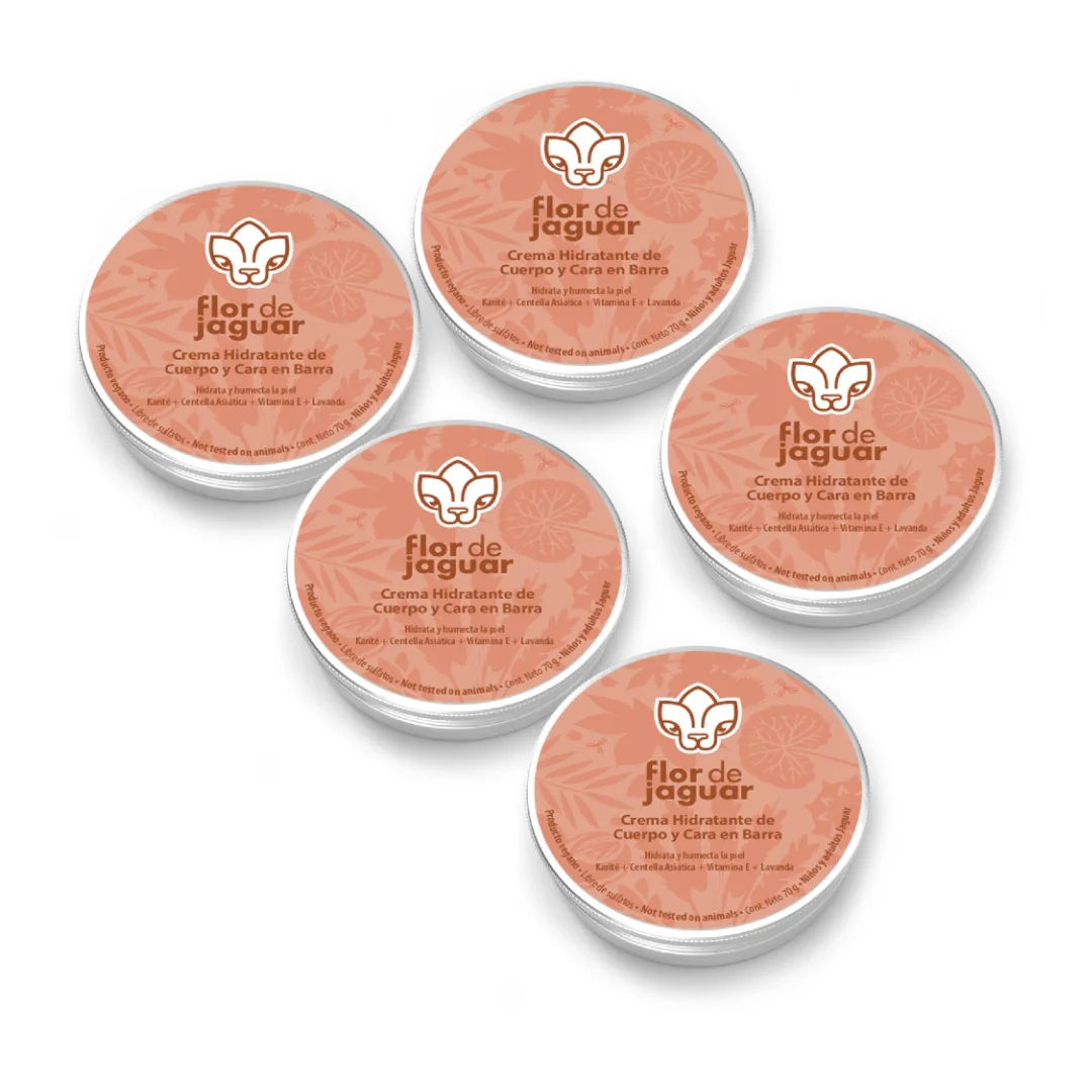 Crema Sólida Humectante c/lata, 70 gr (5 piezas)